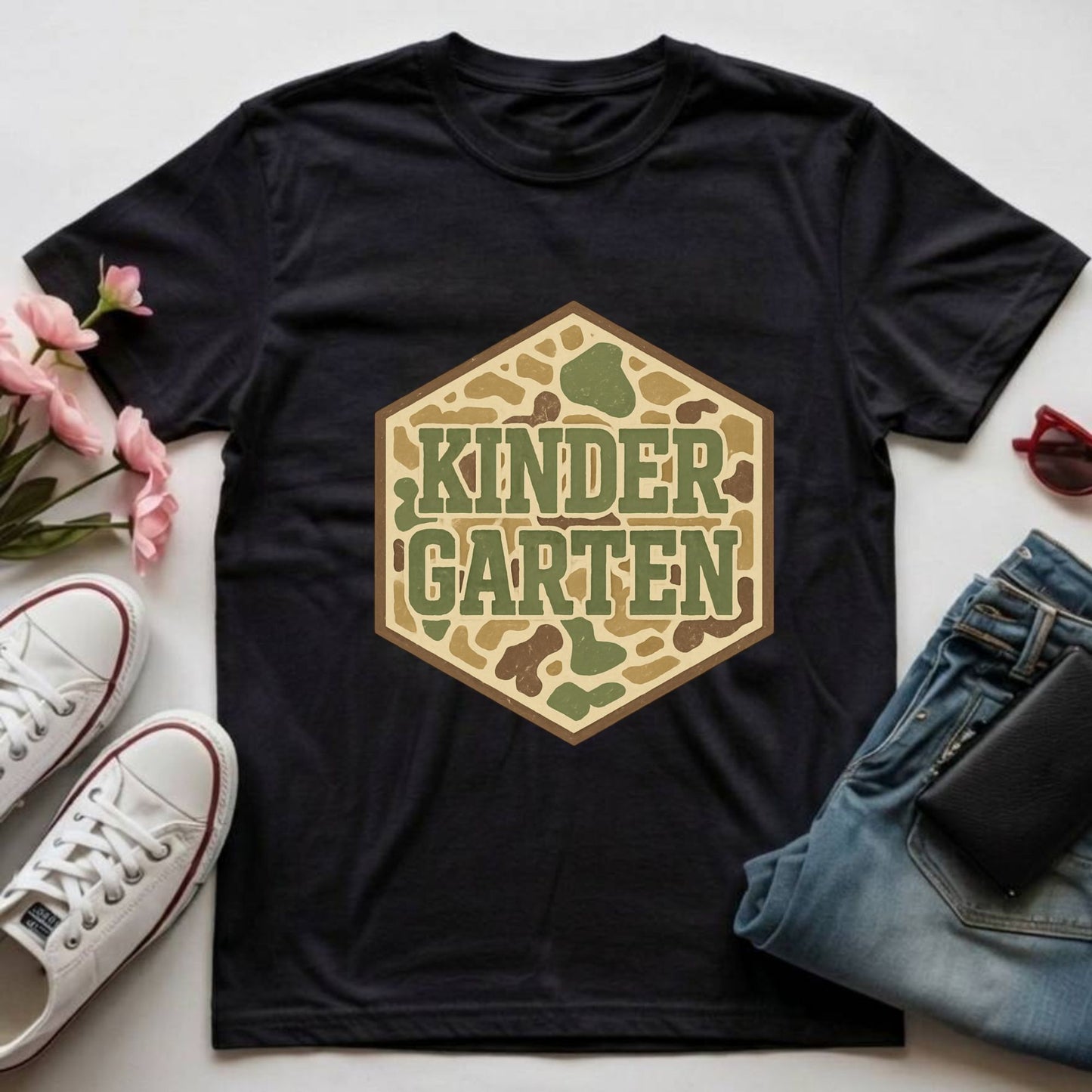 Boys Retro Camo Back to School Shirt Kinderarten Pre-K First Grade Second Grade Third Grade Fourth Grade Fifth Grade Kids Welcome Back Tees