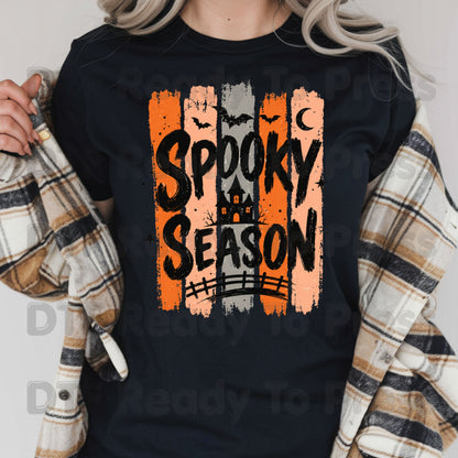 Spooky Season Halloween DTF Transfers, Haunted House Vintage Retro Ready to Press