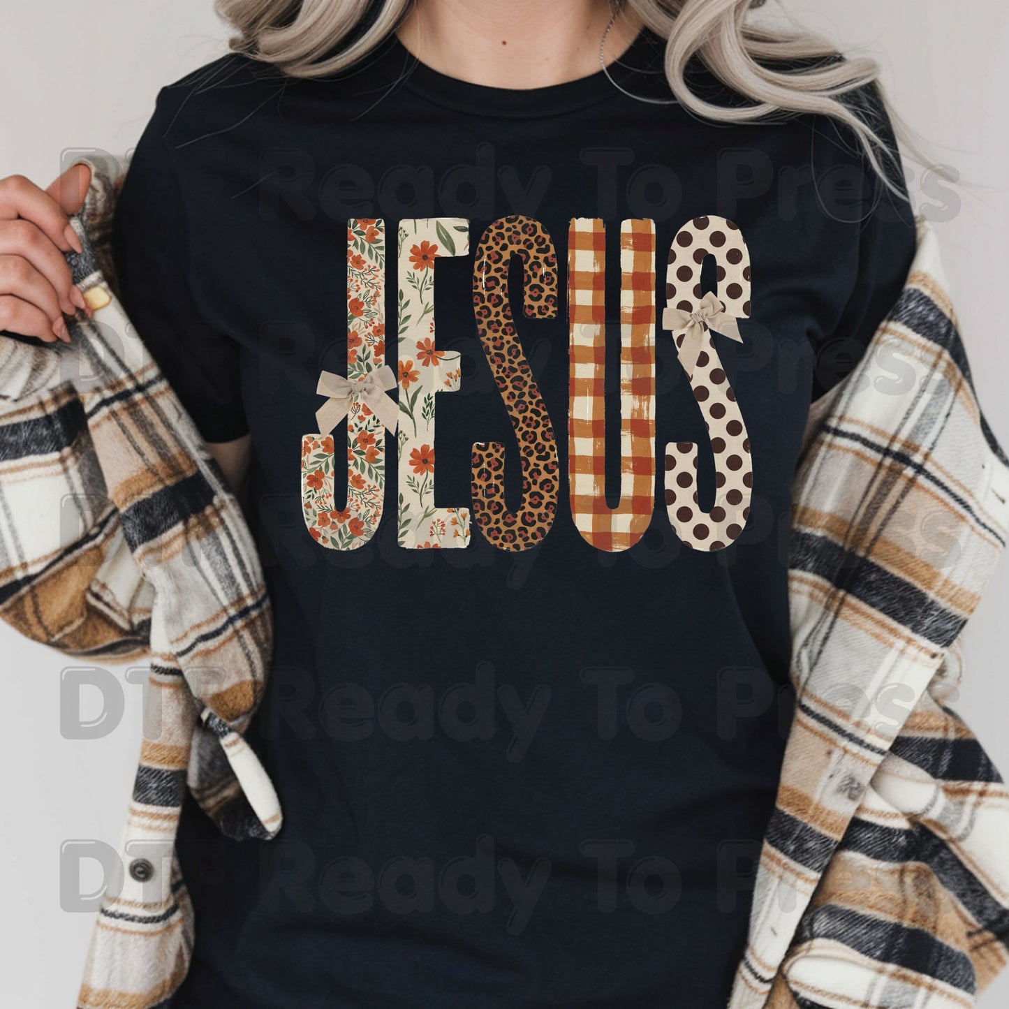 Jesus DTF Transfer Ready to Press