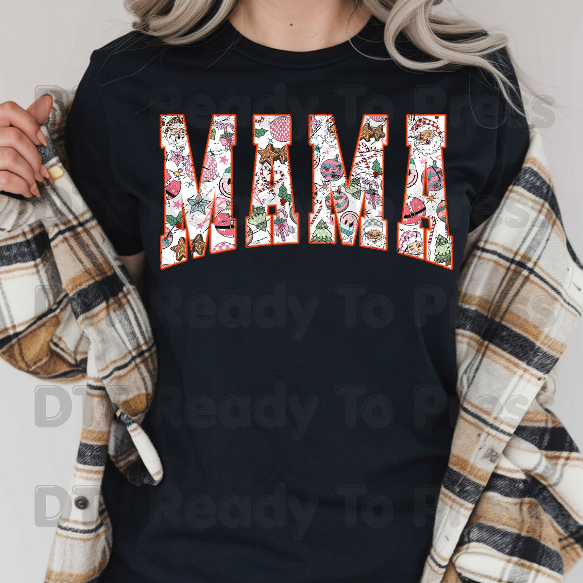 Christmas Mama DTF Transfers, Pink Disco Santa Vintage Retro Christmas Ready to Press