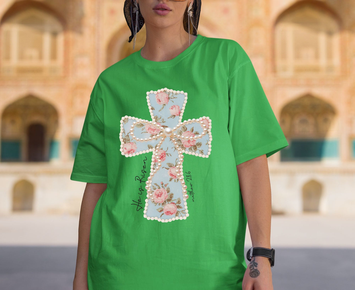 He Is Risen T Shirt Floral Cross Tee Matthew 28:6 Faith Shirt Adult Youth Toddler Baby Religious Gift Shabby Chic Aesthetic Christian Shirt