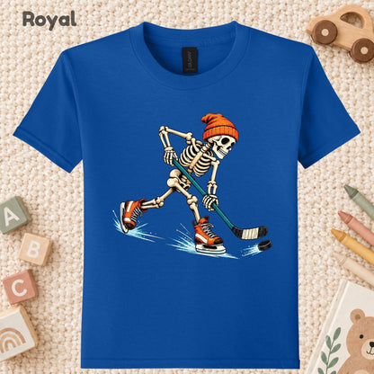 Hockey Skeleton T-Shirt, Skating Skeleton Beanie Graphic Tee, Ice Hockey Sweatshirt