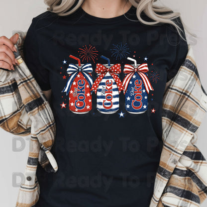 Patriotic Diet Coke Cans DTF Transfer Ready to Press