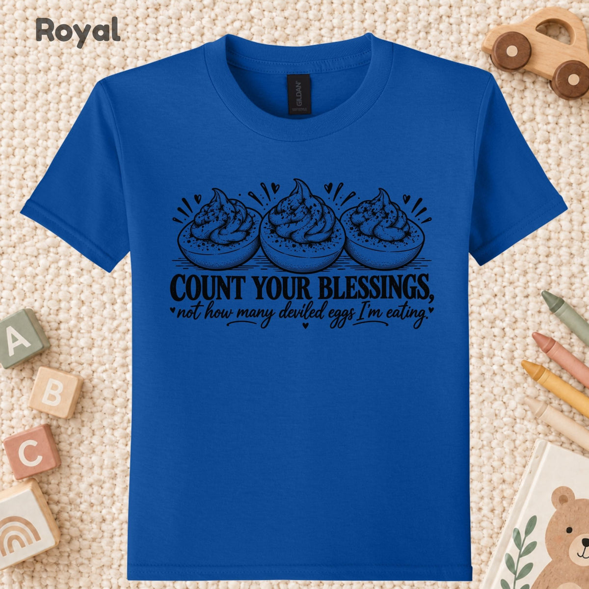 Thanksgiving T-Shirt, Count Your Blessings Deviled Eggs Graphic Tee, Funny Fall Holiday Shirt