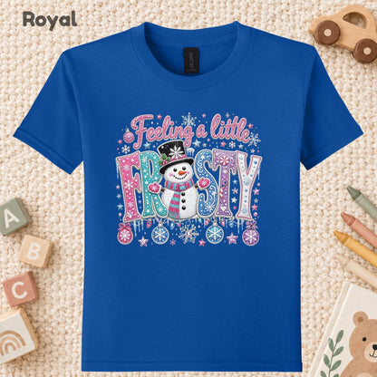 Feeling a Little Frosty T-Shirt, Cute Snowman Christmas Tee, Winter Holiday Sweatshirt