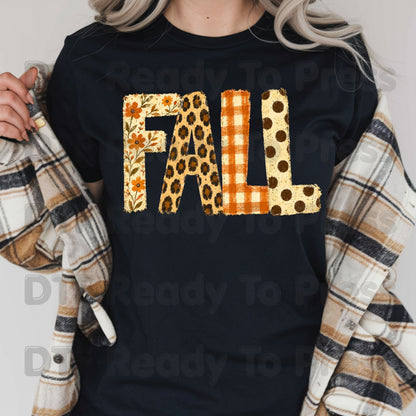 Fall Floral DTF Transfer Ready to Press Autumn Floral Leopard Plaid Polka Dot Letters Heat Transfer Shirts Cozy Autumn Vibe Tees