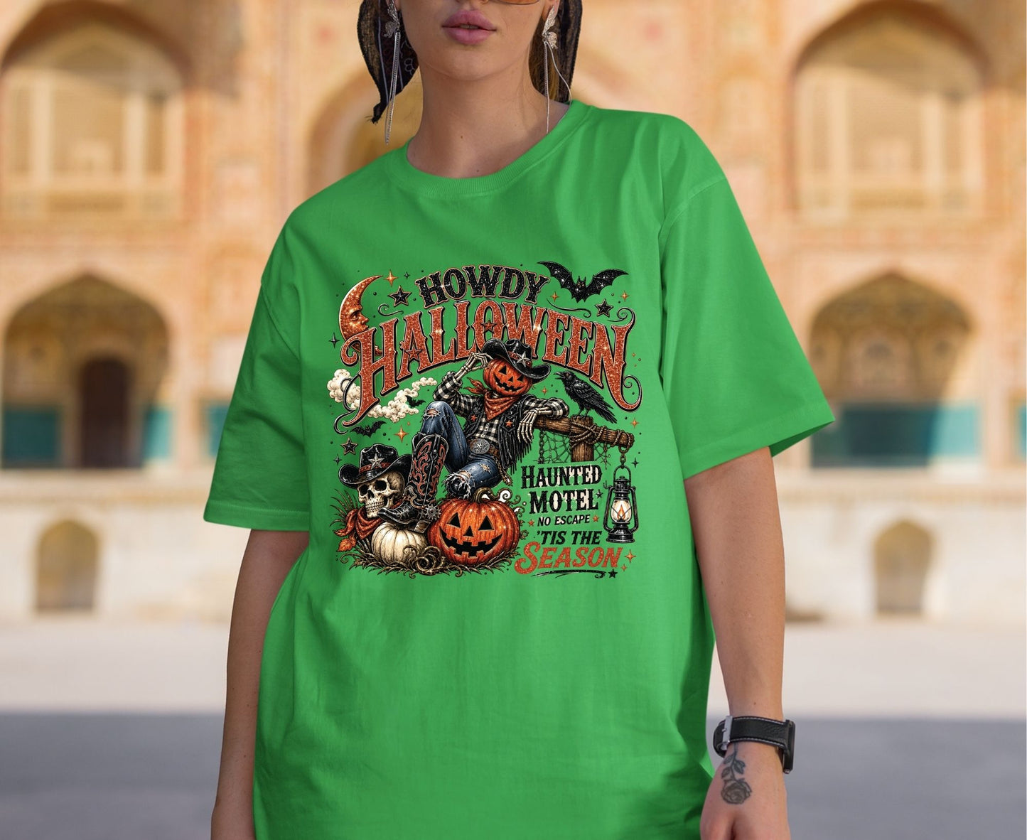 Western Halloween Premade Gang Sheet Vintage Halloween DTF Transfer ready to Press Retro Spooky Season Ghost Pumpkin Heat Transfer