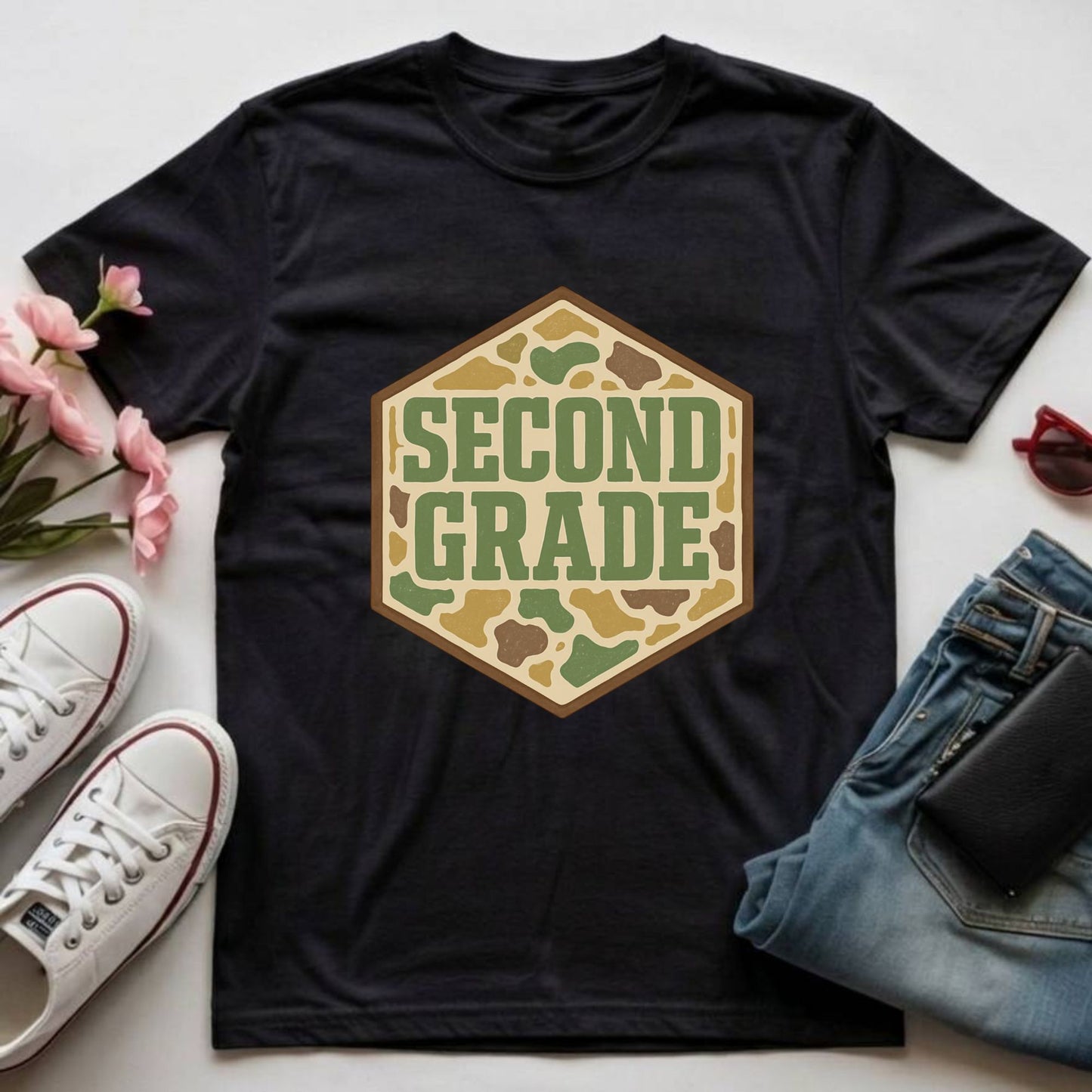Boys Retro Camo Back to School Shirt Kinderarten Pre-K First Grade Second Grade Third Grade Fourth Grade Fifth Grade Kids Welcome Back Tees