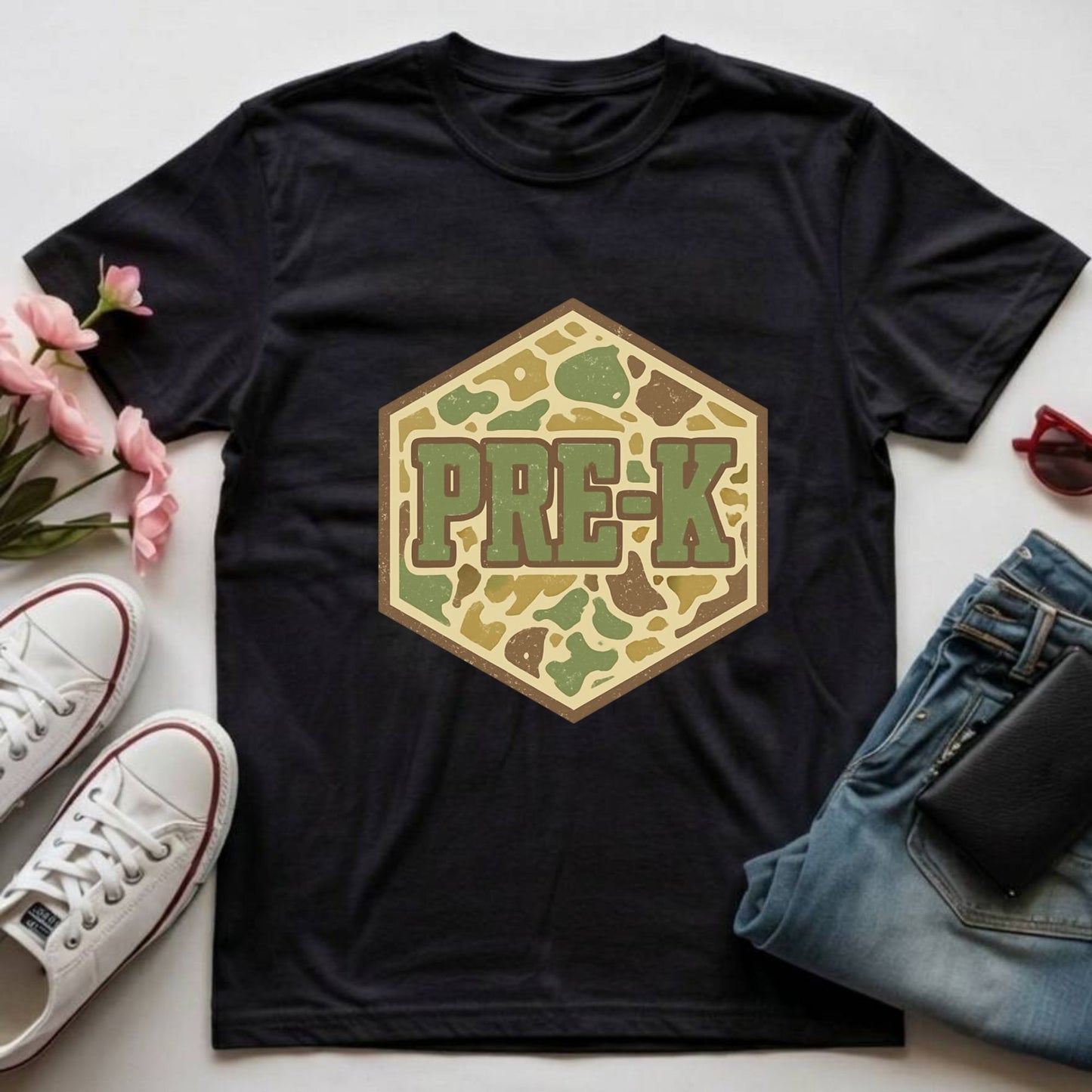 Boys Retro Camo Back to School Shirt Kinderarten Pre-K First Grade Second Grade Third Grade Fourth Grade Fifth Grade Kids Welcome Back Tees
