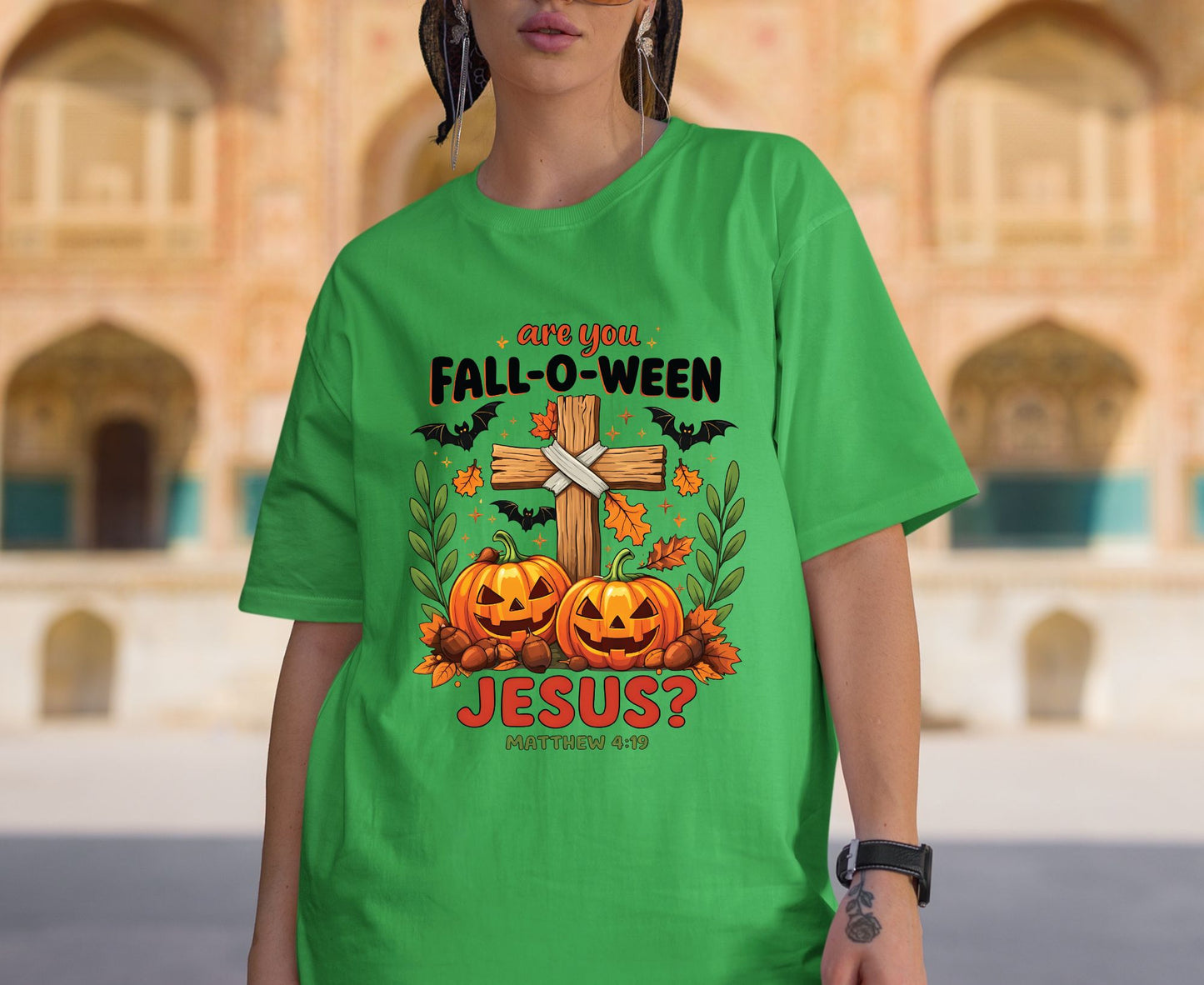Are You Fall-O-Ween Jesus T Shirt Matthew 4:19 Christian Halloween Tee Adult Youth Toddler Baby Faith Fall Pumpkin Cross Autumn Shirt