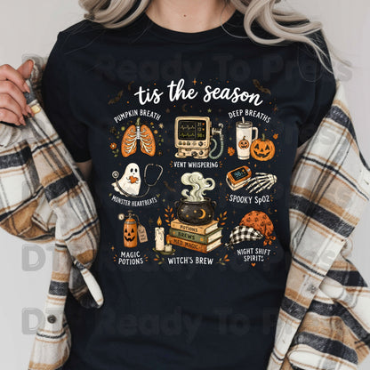 Halloween Respiratory Therapist DTF Transfers, RT Nurse Spooky Season Medical Ready to Press