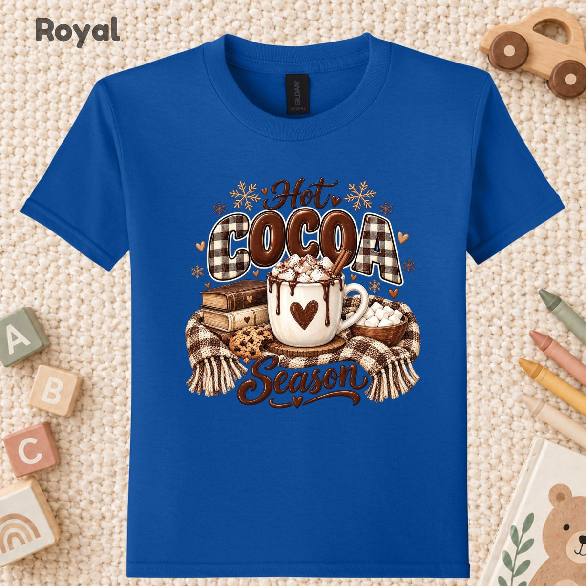Hot Cocoa Season T-Shirt, Books and Cookies Christmas Tee, Cozy Winter Sweatshirt
