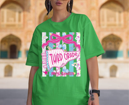 Comfort Colors® Personalized Back to School Shirt Custom Teacher Grade Tees Pre K Kinder 1st 2nd 3rd 4th 5th Grade T Shirt For Men Women Kids