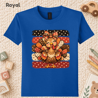 Cute Turkey Bow T-Shirt, Polka Dot Thanksgiving Tee, Striped Fall Sweatshirt