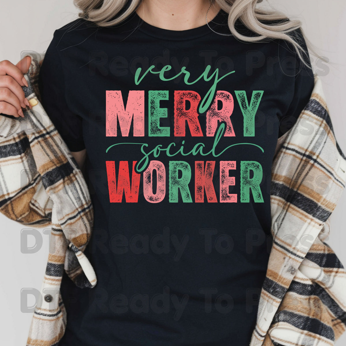 Christmas CNA Buffalo Plaid DTF Transfers, Medical Nursing Lights Bandage Holiday Ready to Press