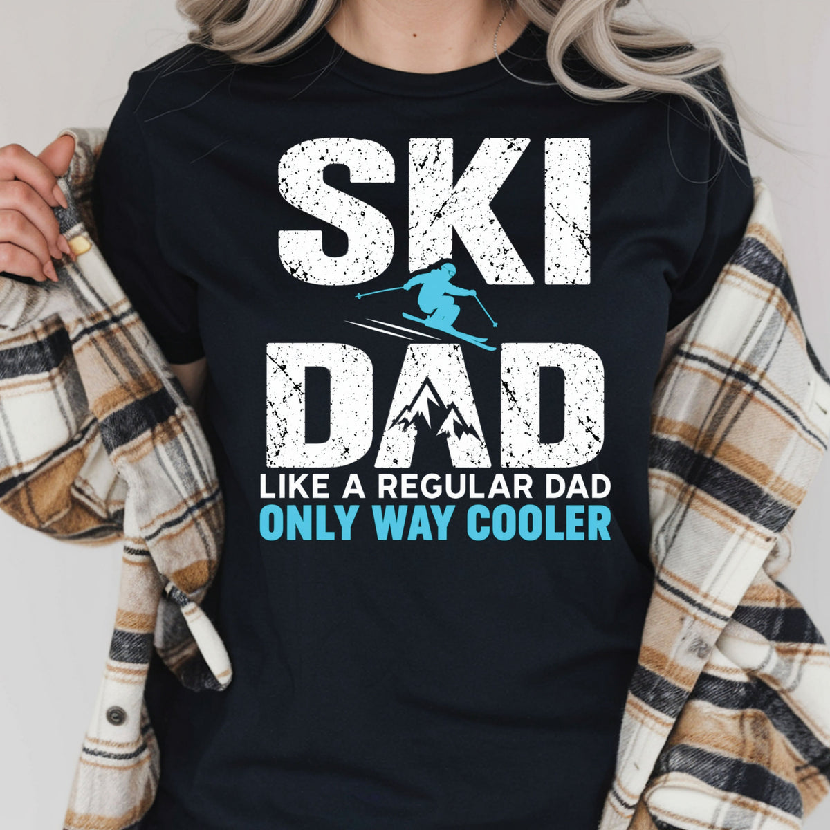 Skiing DTF Transfer, Ski Dad Only Way Cooler, Skier Silhouette Graphic
