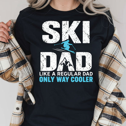 Skiing DTF Transfer, Ski Dad Only Way Cooler, Skier Silhouette Graphic