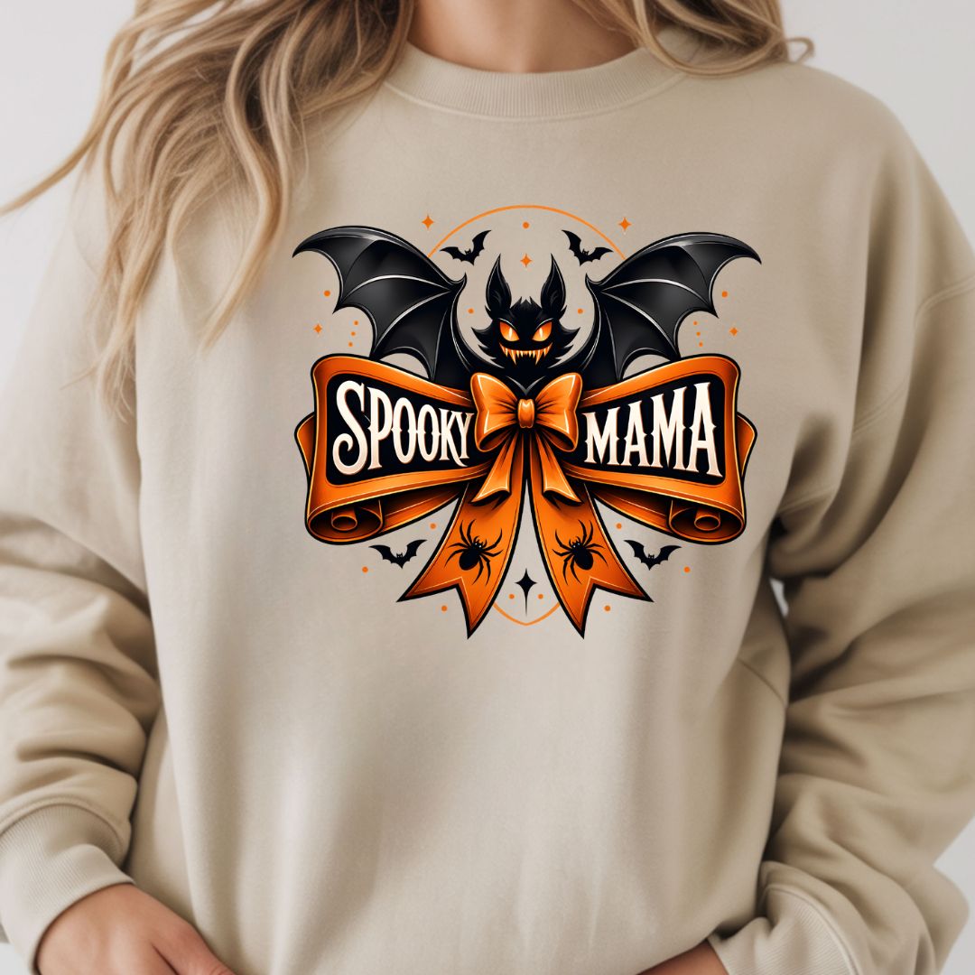 Halloween Mama Sweatshirt Spooky Mom T Shirts Fall Season Ghost Tees