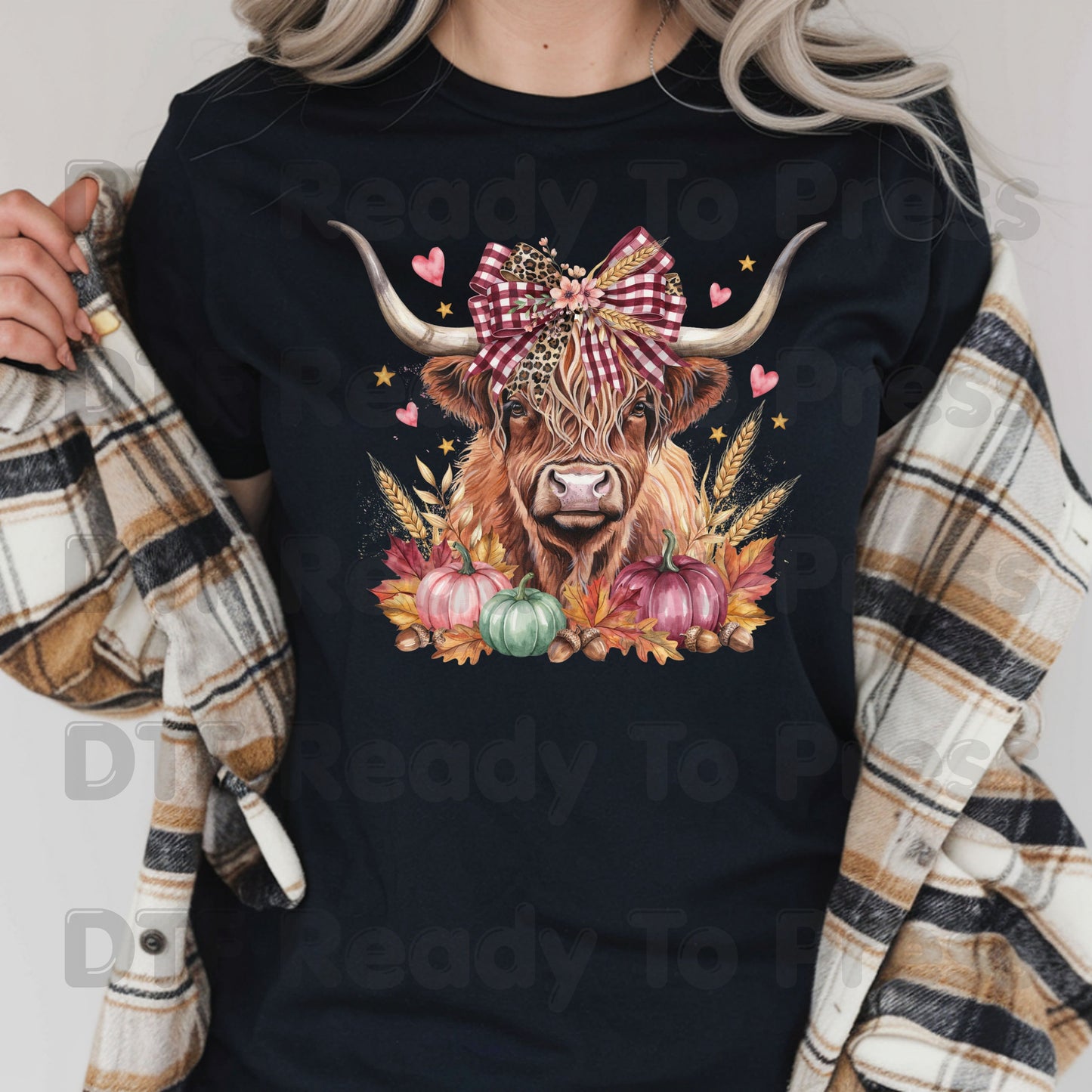 Fall Highland Cow DTF Transfer Ready to Press