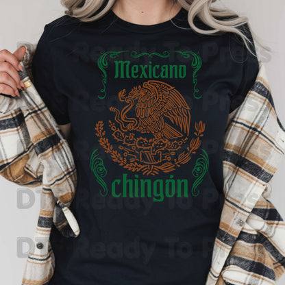 Mexicano Chingon DTF Transfers, Mexican Eagle Coat of Arms Green Brown Ready to Press