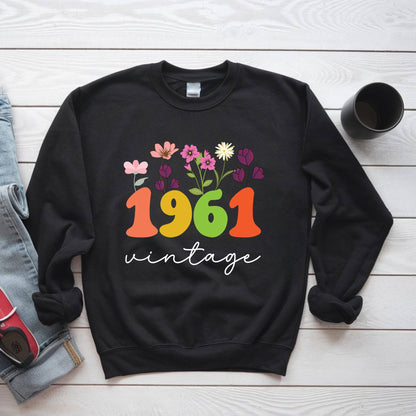 65th Birthday Shirt Women Made in 1961 T-Shirt 65 Years Loved Floral Birthday Gift