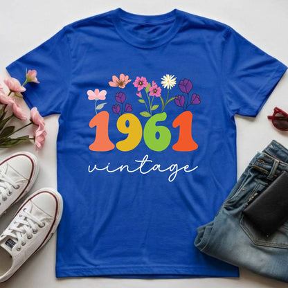 65th Birthday Shirt Women Made in 1961 T-Shirt 65 Years Loved Floral Birthday Gift