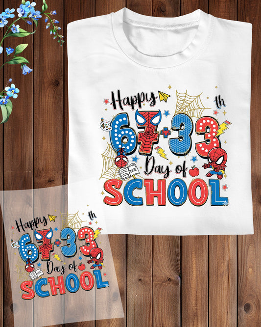 67 Meme School Cartoon DTF Transfer Ready to Press Happy 100 Days Heat Application UV Sticker Prints Funny Character DIY Student Shirt Decal