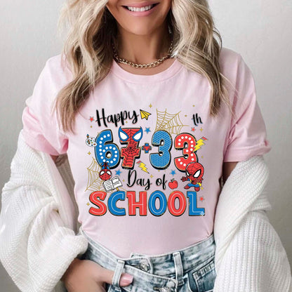 67 Meme School Cartoon T Shirt Cute Character Happy 100 Days of School Shirt for Kids Boys Girls Women Men Classroom Celebration Tee