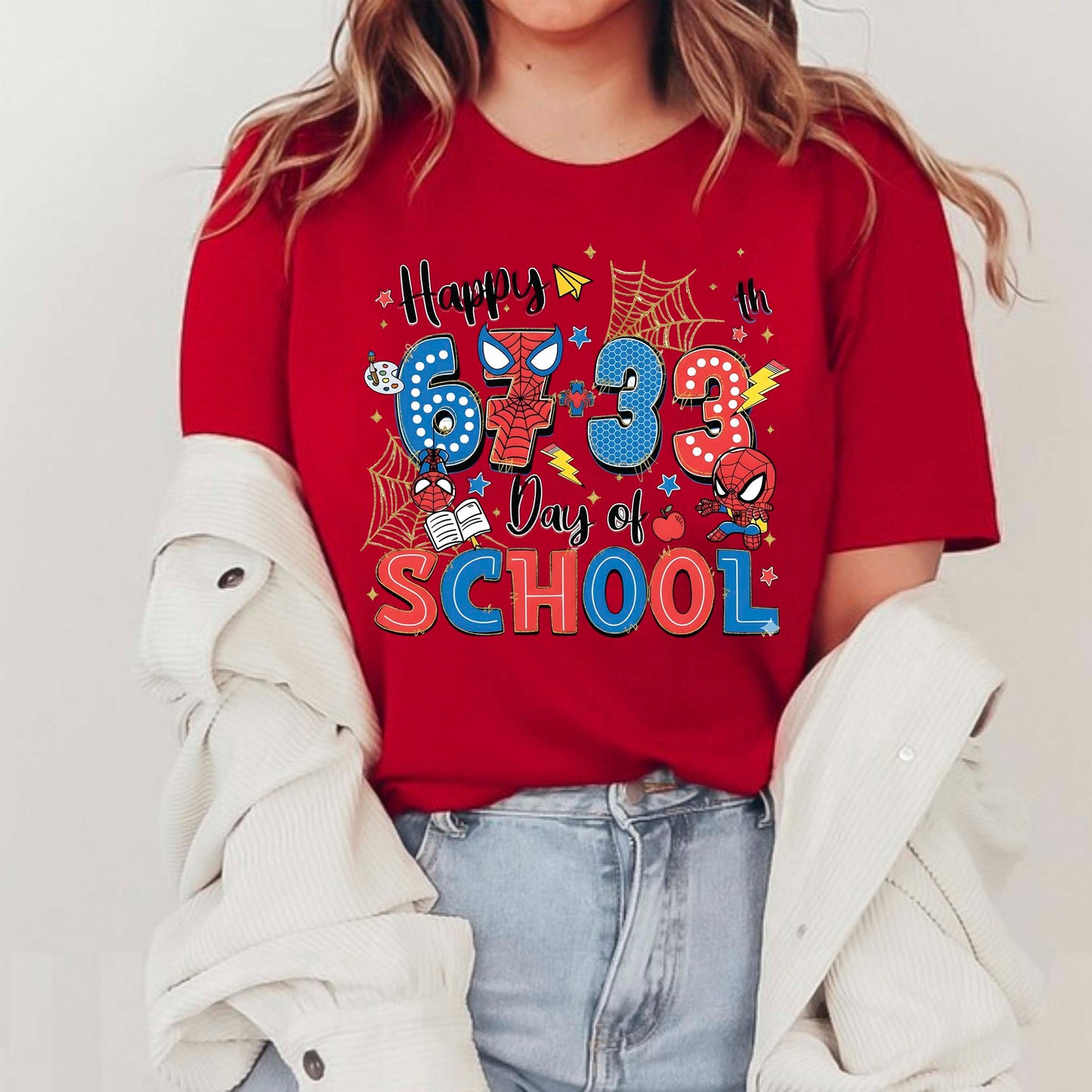 67 Meme School Cartoon T Shirt Cute Character Happy 100 Days of School Shirt for Kids Boys Girls Women Men Classroom Celebration Tee
