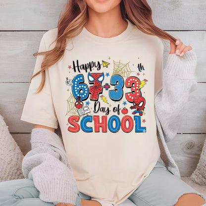 67 Meme School Cartoon T Shirt Cute Character Happy 100 Days of School Shirt for Kids Boys Girls Women Men Classroom Celebration Tee
