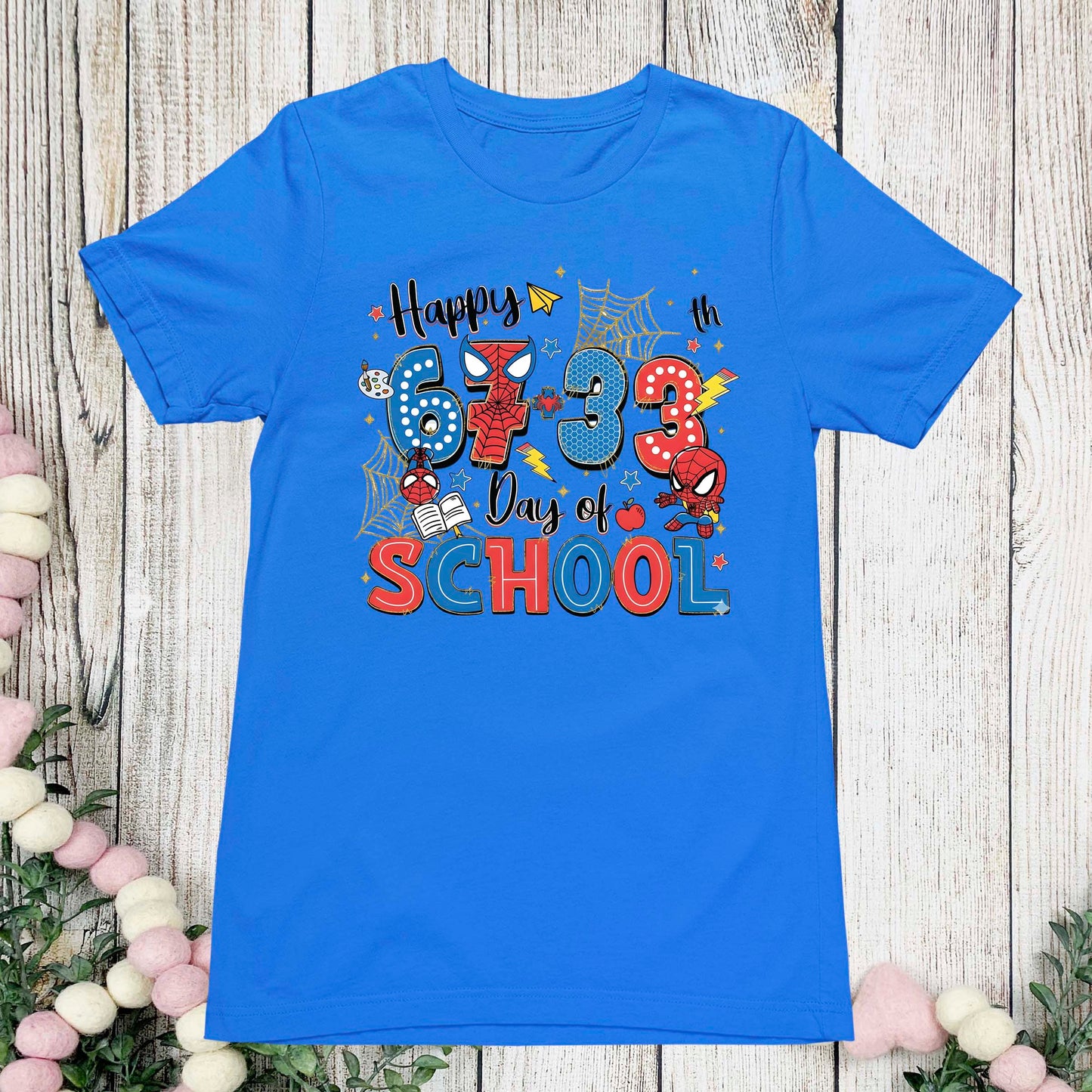 67 Meme School Cartoon T Shirt Cute Character Happy 100 Days of School Shirt for Kids Boys Girls Women Men Classroom Celebration Tee