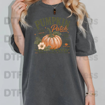 Halloween Pumpkin Patch DTF Transfer Ready to Press Farm Fresh Autumn Heat Transfer For Shirts Vintage Fall Pumpkin Graphic Print Locally Grown