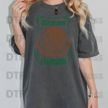 Mexicano Chingon DTF Transfers, Mexican Eagle Coat of Arms Green Brown Ready to Press