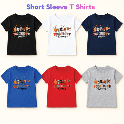 Touchdown Season Football T-Shirt, Game Day Fall Tee for Toddler and Kids
