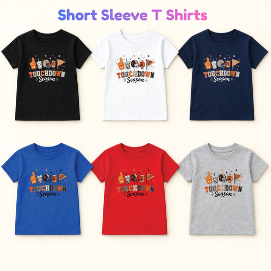 Touchdown Season Football T-Shirt, Game Day Fall Tee for Toddler and Kids
