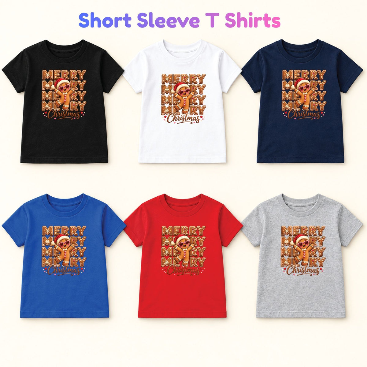Funny Gingerbread Christmas T-Shirt, Merry Gingerbread Man with Sunglasses Graphic Tee, Cute Holiday Shirt