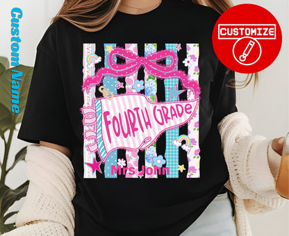 Comfort Colors® Personalized Back to School Shirt Custom Teacher Grade Tees Pre K Kinder 1st 2nd 3rd 4th 5th Grade T Shirt For Men Women Kids