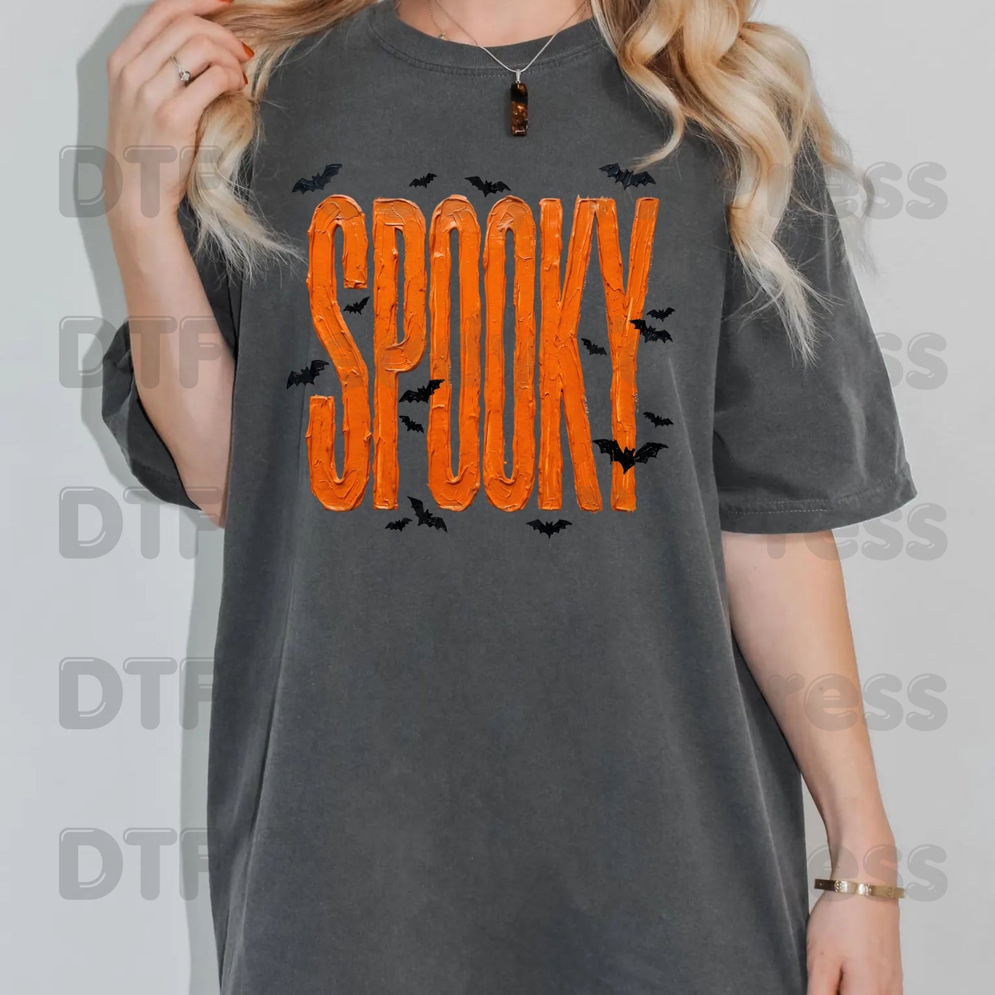 Spooky Halloween Bats DTF Transfers, Orange Frosting Letters Halloween Season Ready to Press