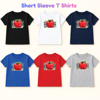 Teacher Retro Red Apple Pencil T-Shirt, Cute Daisy Sparkle Back to School Tee