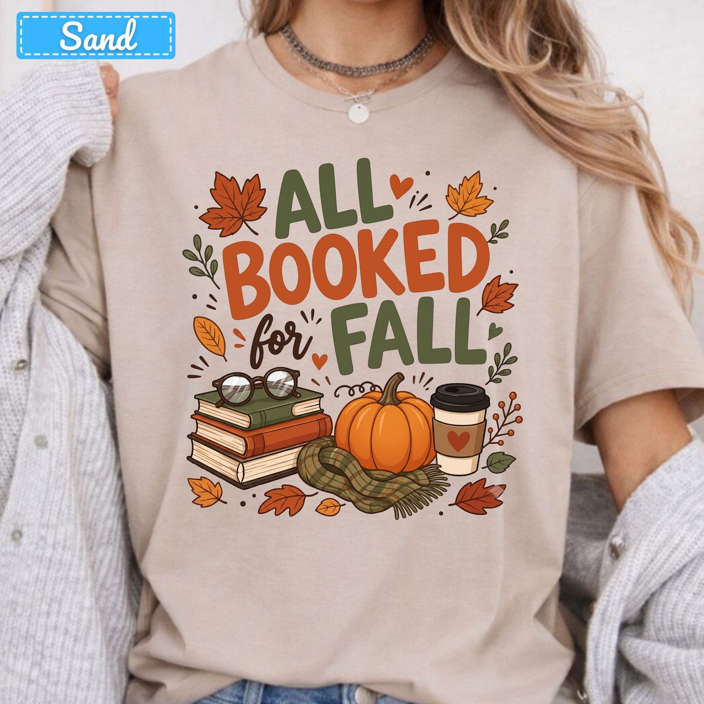 All Booked for Fall Bookish Pumpkin T-Shirt, Cozy Reading Sweatshirt