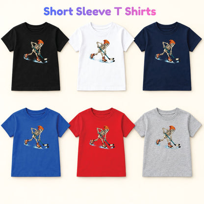 Hockey Skeleton T-Shirt, Skating Skeleton Beanie Graphic Tee, Ice Hockey Sweatshirt