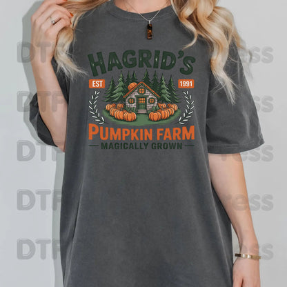 Hagrid's Pumpkin Farm DTF Transfer Ready to Press Magically Grown Autumn Patch Heat Transfer Shirts Magical Halloween Graphic Tees