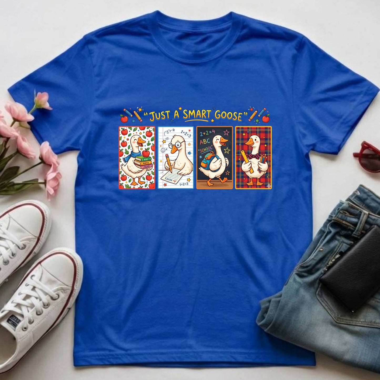 Just a Smart Goose Back to School Shirt Teacher Welcome Back School Tees Kids Back to School Funny Shirts