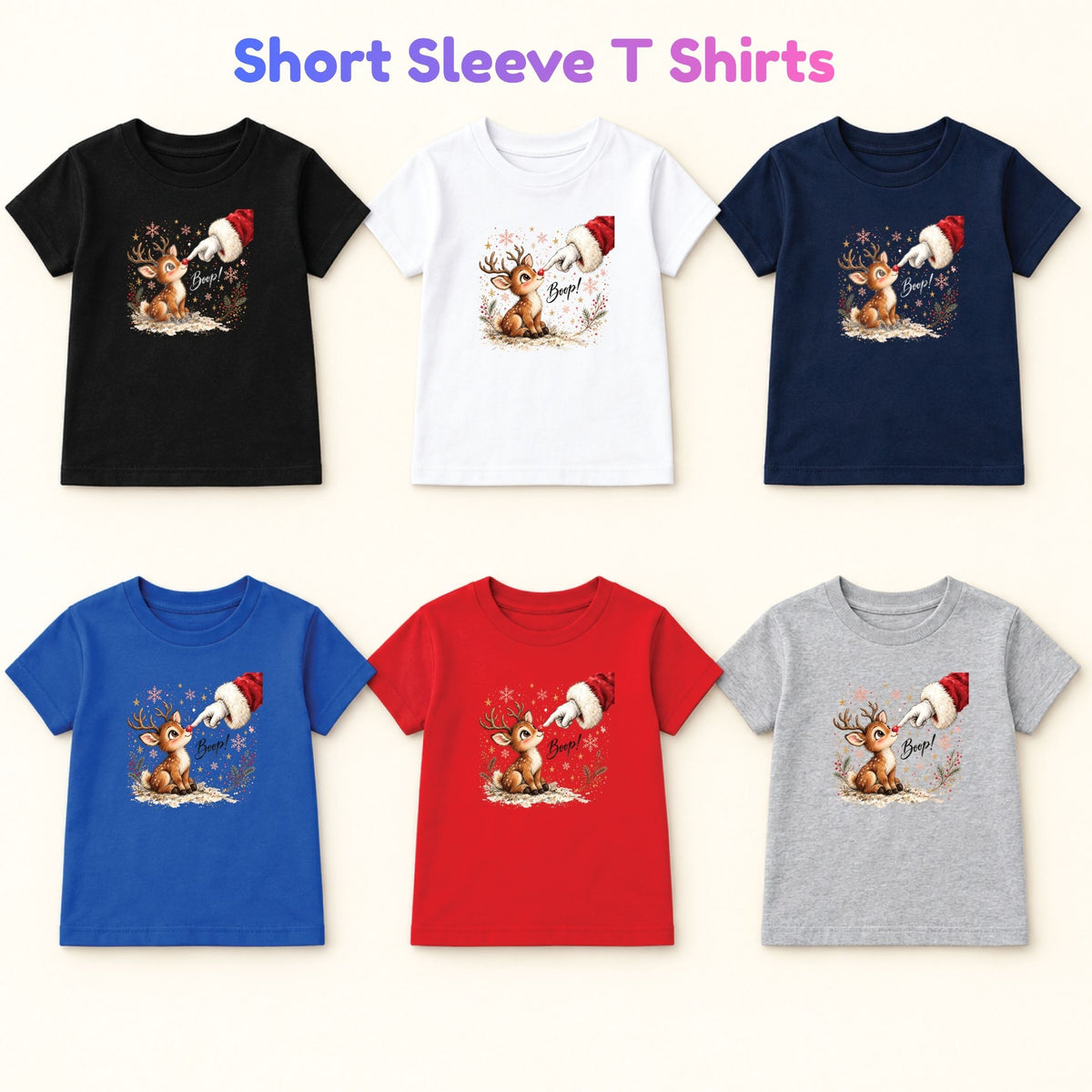 Boop Cute Reindeer T-Shirt, Santa Red Nose Christmas Tee, Festive Holiday Sweatshirt