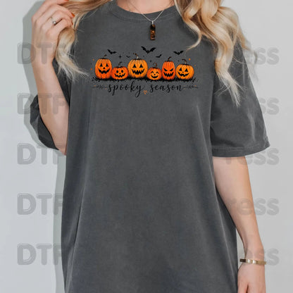 Spooky Season Jack O Lantern DTF Transfers, Pumpkin Patch Bats Cursive Ready to Press