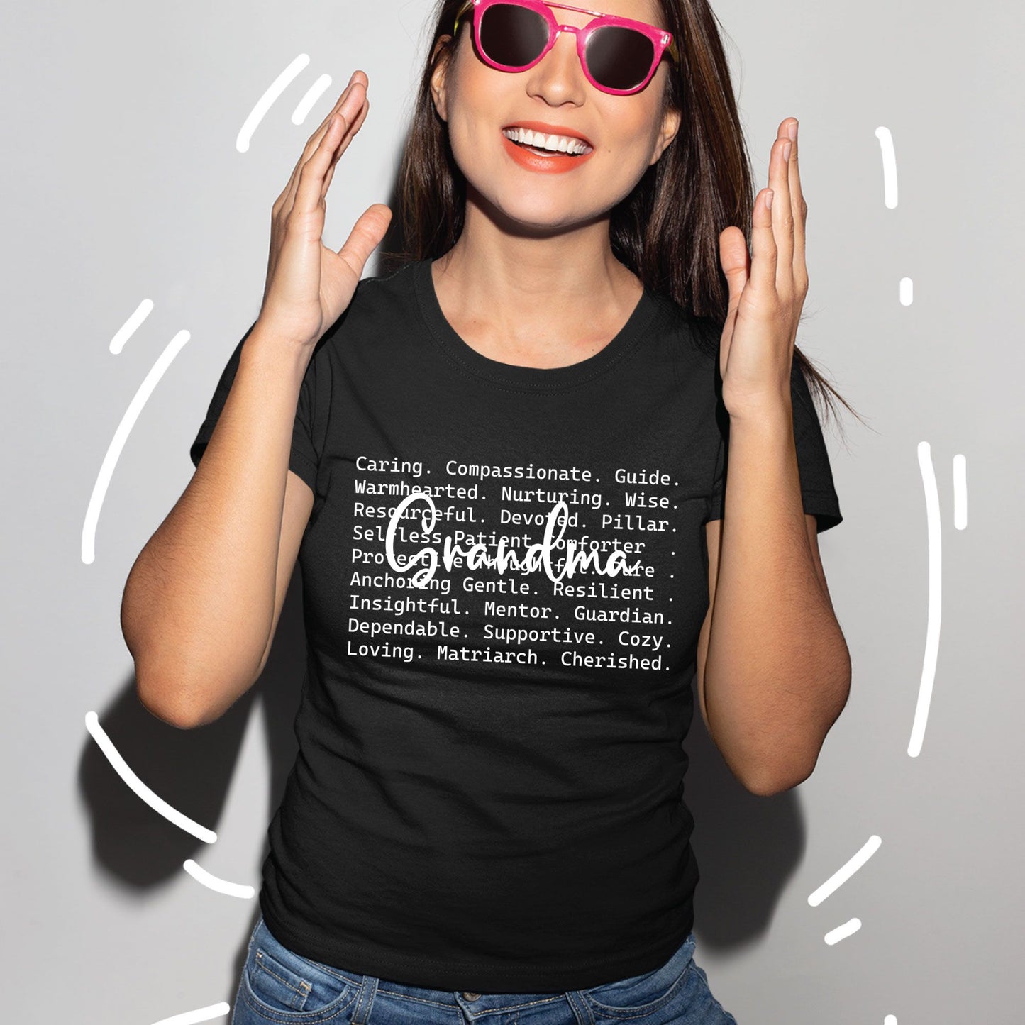Grandma Shirt Grandma Appreciation Womens Tees Gigi Mimi Nana Shirts Ladies Grandma Word Top Tees Grammy Nonna Gifts