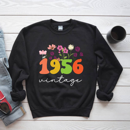70th Birthday Shirt Women Made in 1956 T-Shirt 70 Years Loved Floral Birthday Gift
