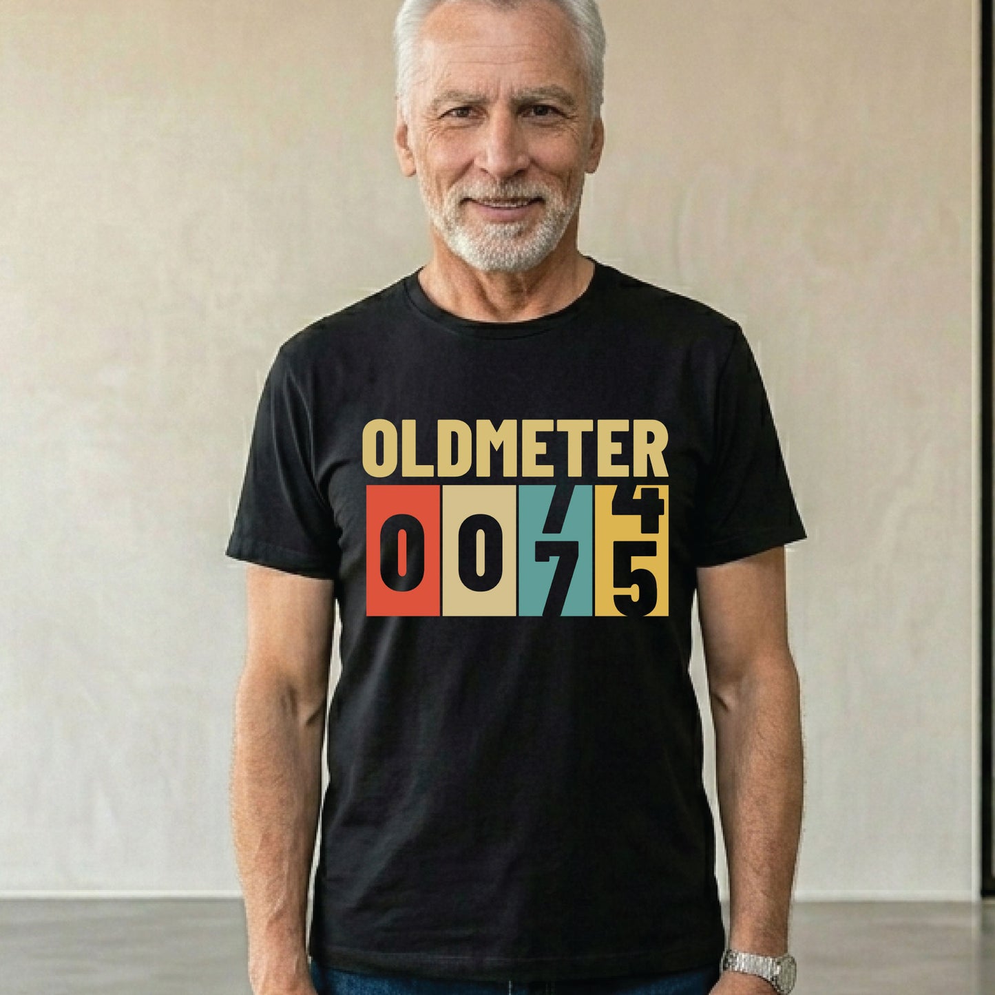 75th Birthday Shirt Oldmeter 75 Years T-Shirt Retro 75 Year Birthday Gift Vintage 1951 Birthday Tee Funny Odometer Birthday Party Outfit
