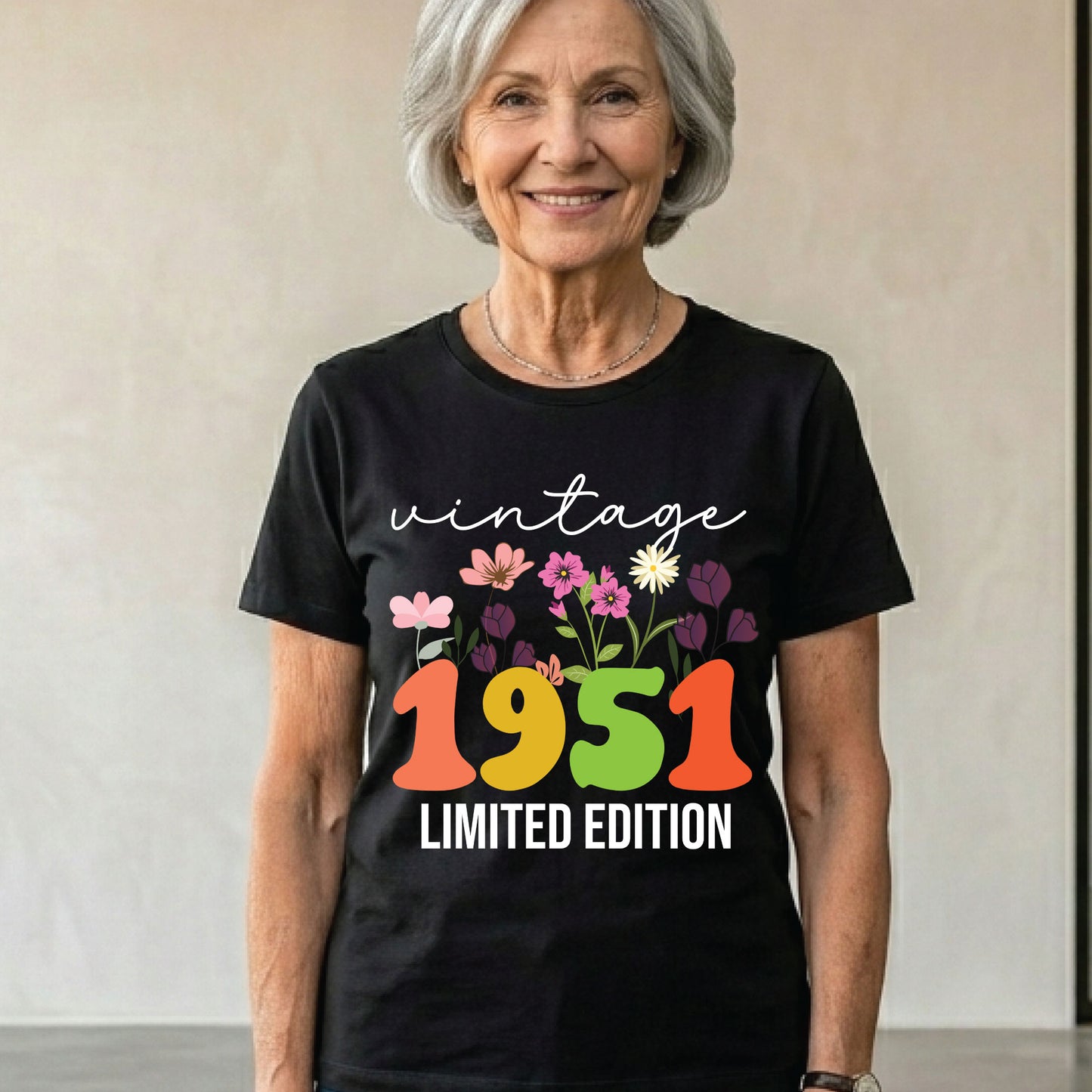 75th Birthday Shirt Women Made in 1951 T-Shirt 75 Years Loved Floral Birthday Gift Vintage 1951 Sweatshirt Seventy Fifth Birthday Party Outfit