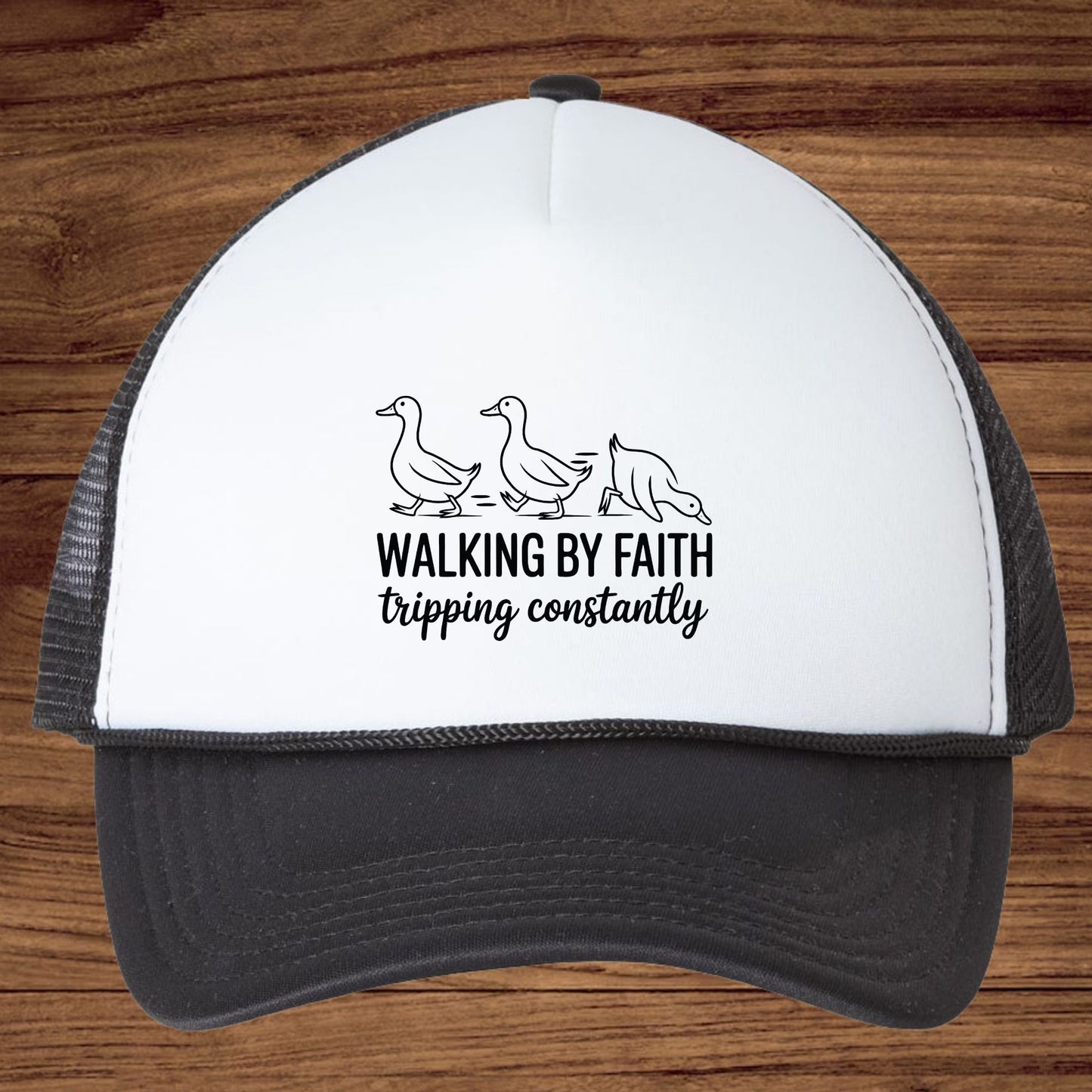 Walking by Faith Funny DTF Transfer